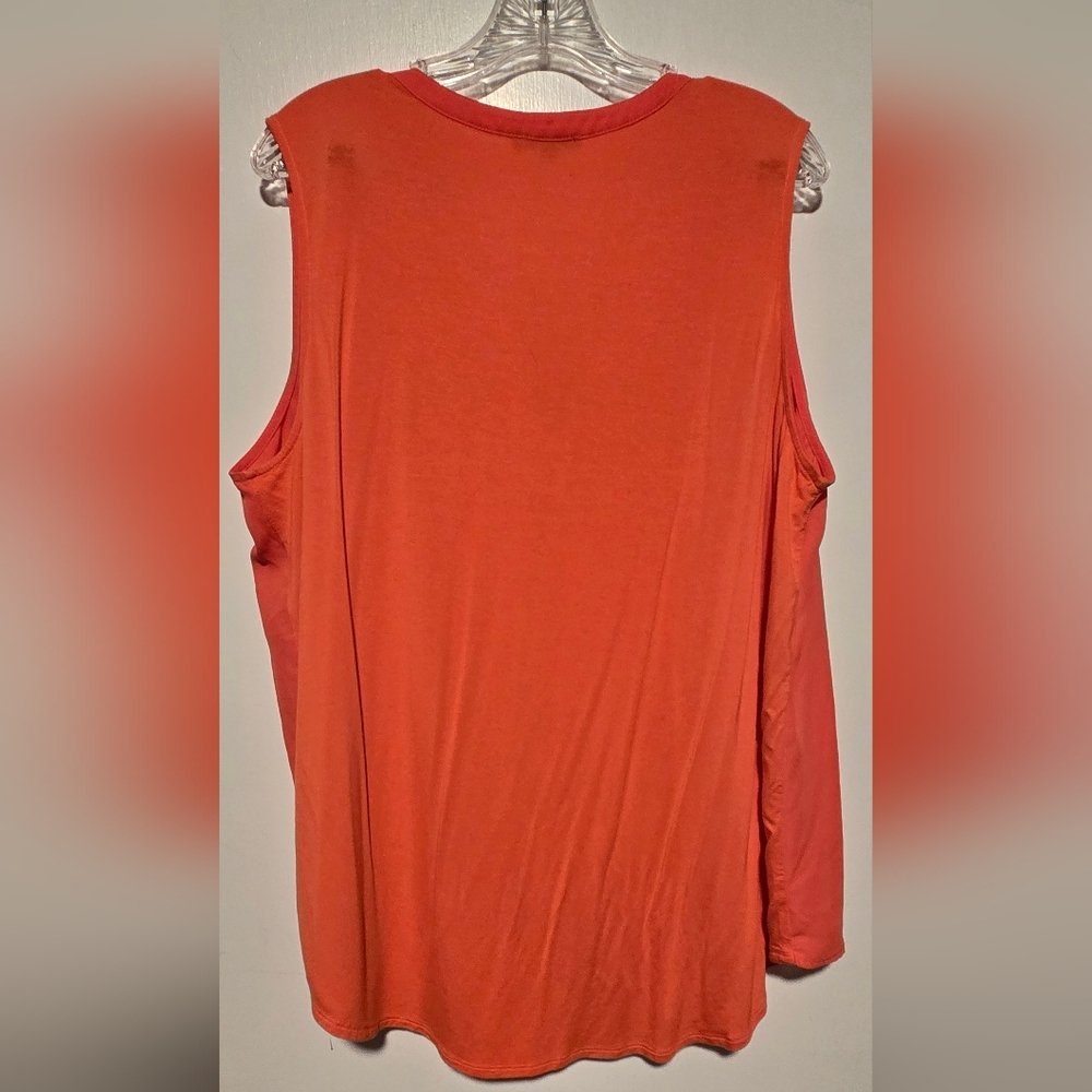 Women's Sleeveless Top - Coral 2X - Picture 2 of 3